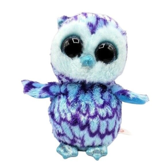 Ty Toys 25 Ty Beanie Boos Oscar Owl Plush Blue Purple 6